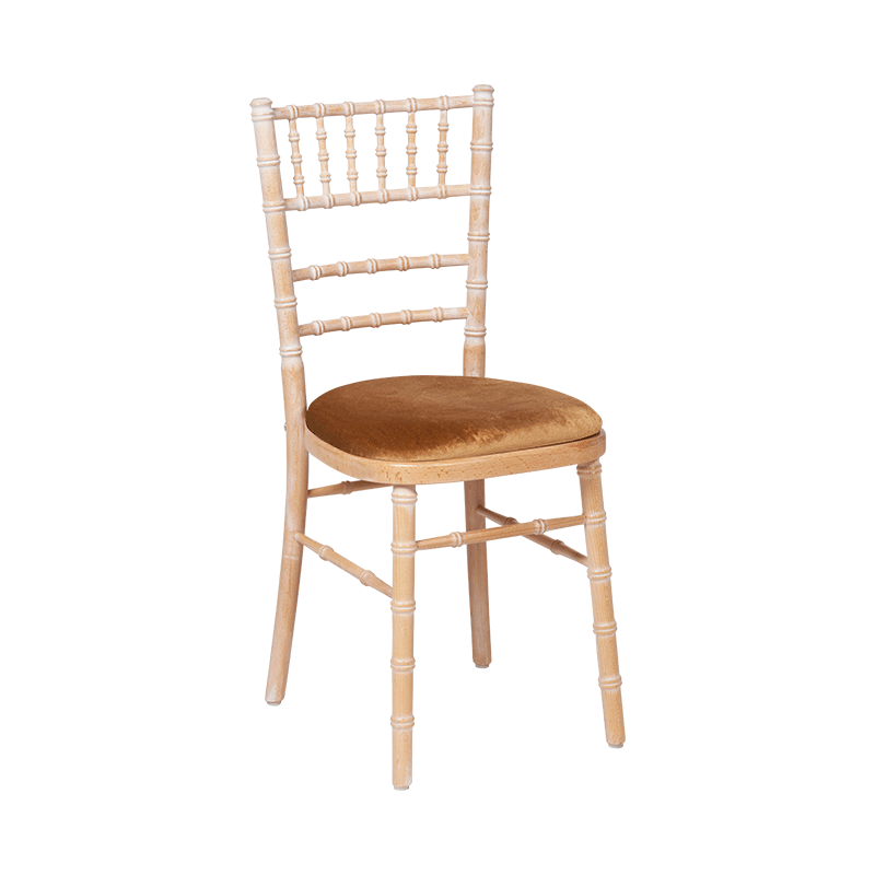 Chaise Natura avec galette dorée en velours