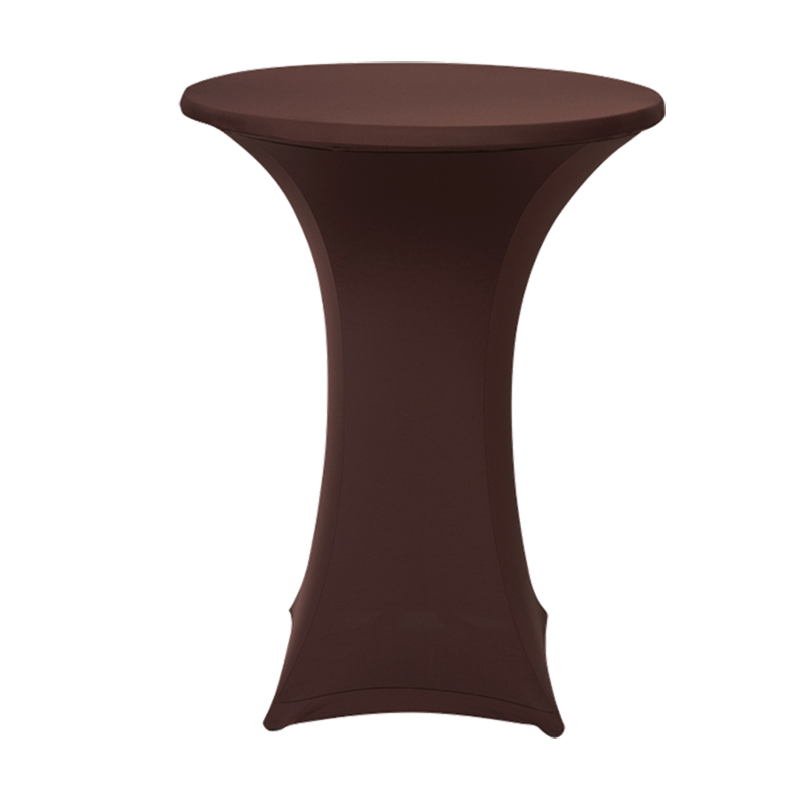 Nappe tube stretch chocolat + surnappe pour mange debout