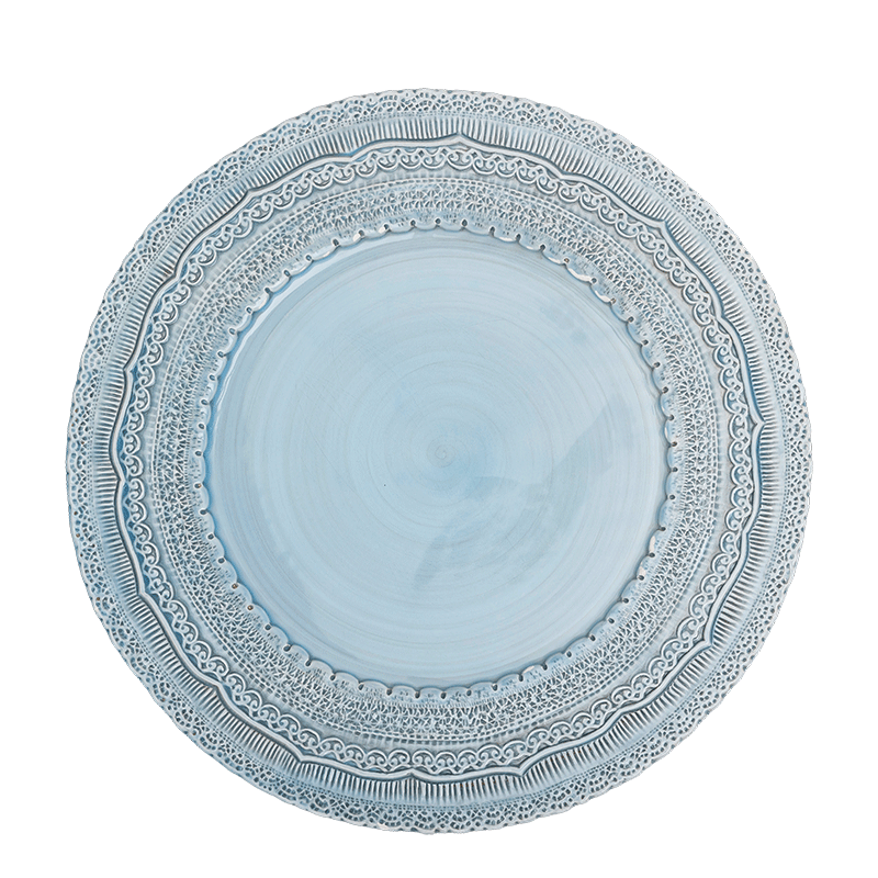Assiette de présentation Dentelle bleu pastel Ø 33 cm
