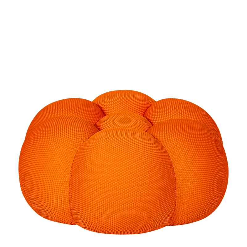 Pouf Bulle orange Ø 80 cm H 37 cm