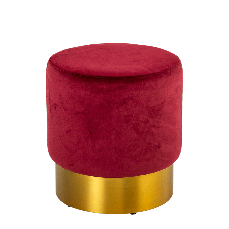 Pouf Luxor rouge carmin Ø 40 cm H 45 cm