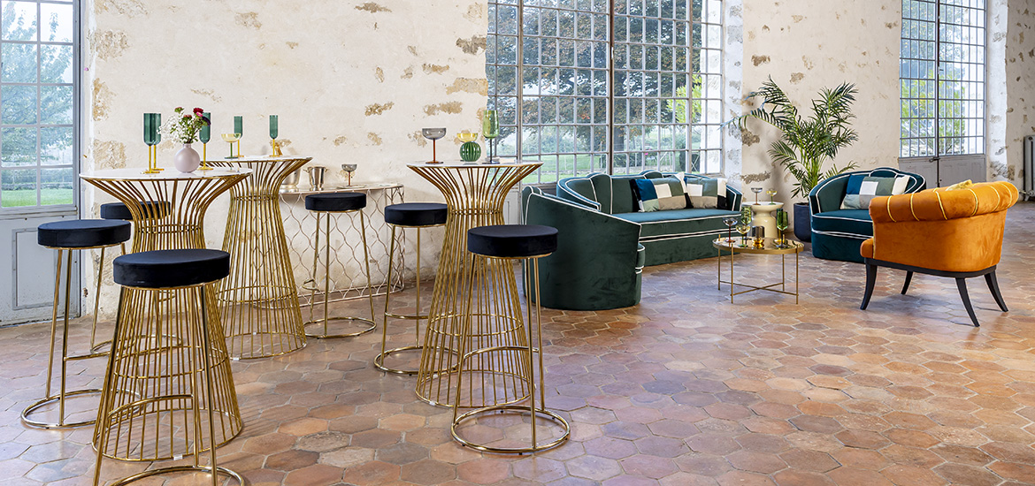 Cocktail aux éclats dorés