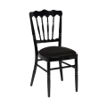 Chaise Napoléon noire en aluminium avec galette noire