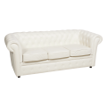 Canapé Chesterfield blanc 3 places 90 x 205 cm H 75 cm