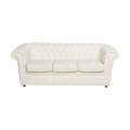 Canapé Chesterfield blanc 3 places 90 x 205 cm H 75 cm