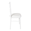 Chaise Bambou blanche assise vinyle blanc