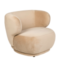 Fauteuil velours Elton taupe 78 x 90 cm H 70 cm