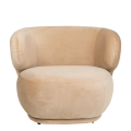 Fauteuil velours Elton taupe 78 x 90 cm H 70 cm