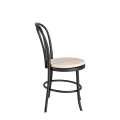Chaise Bistrot noire avec galette lin ficelle