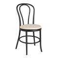 Chaise Bistrot noire avec galette lin ficelle