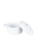 Cocotte individuelle blanche brillante avec couvercle Ø10 cm 25cl