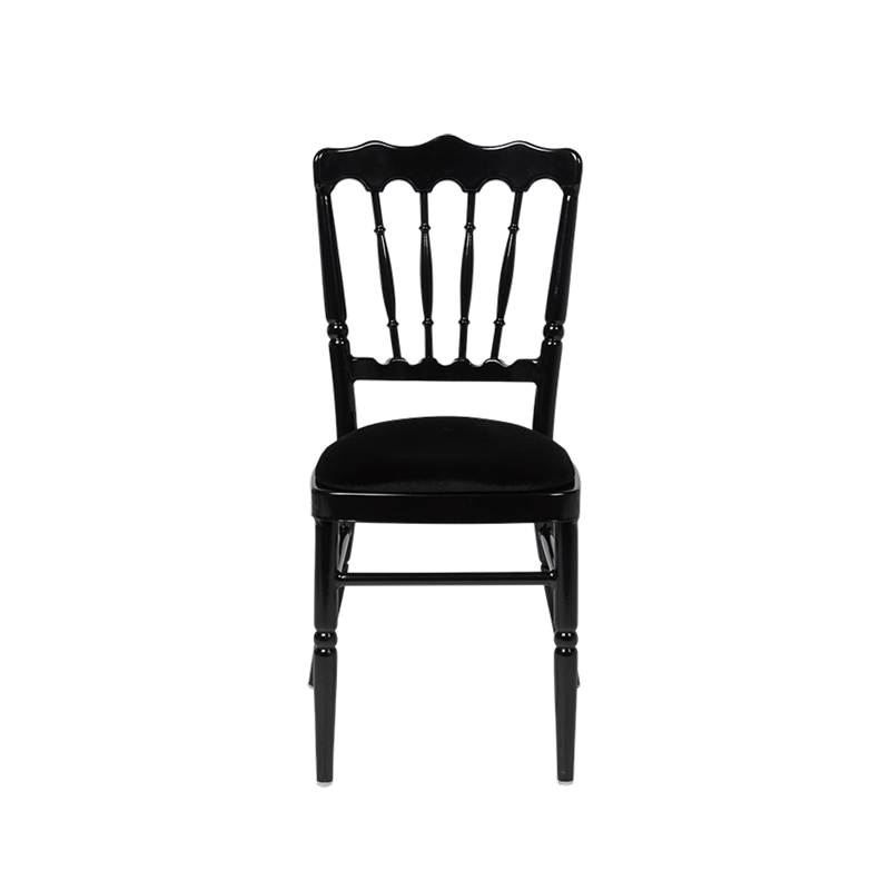 Chaise Napoléon noire en aluminium avec galette noire