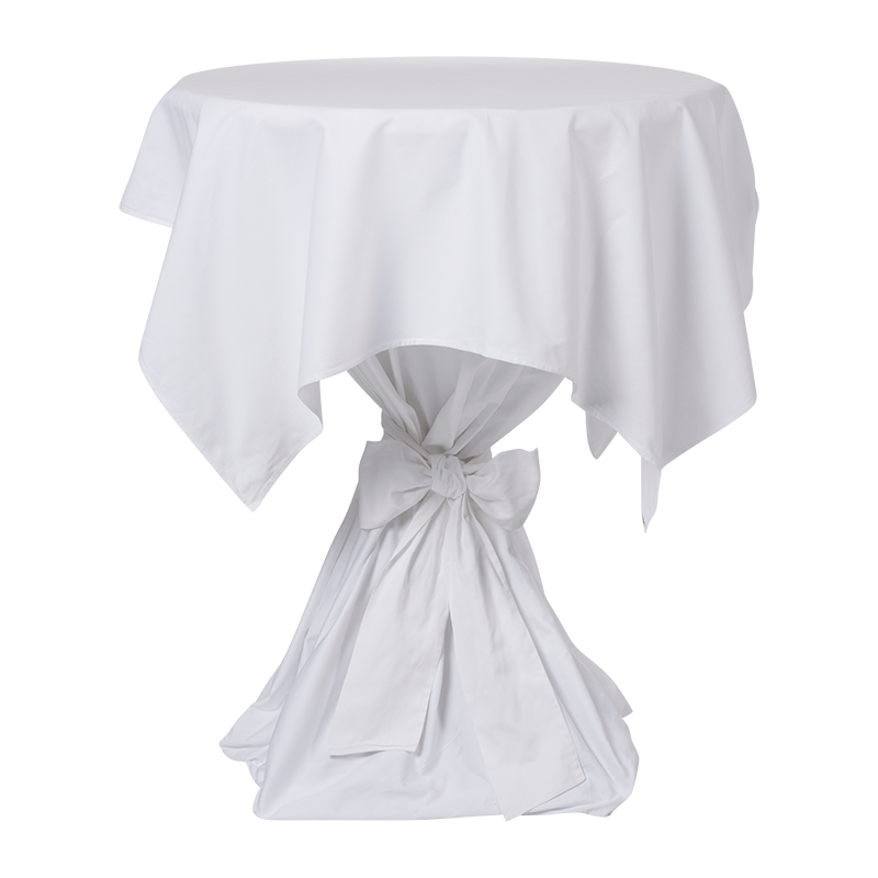 Mange-debout nappé blanc Ø 85 x H 110 cm