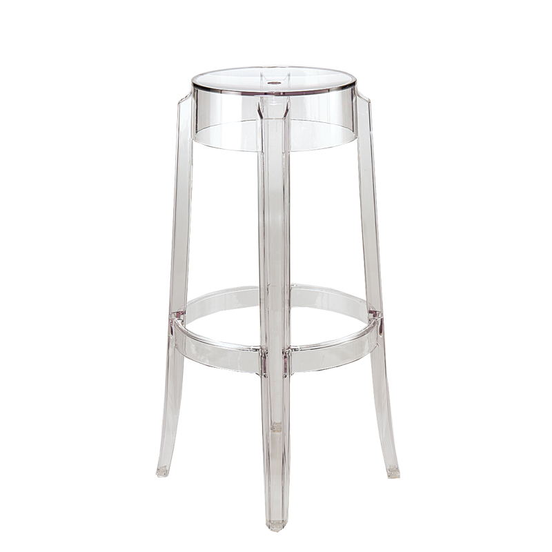 Tabouret Charles Ghost transparent H 75 cm by Ph Starck - Kartell