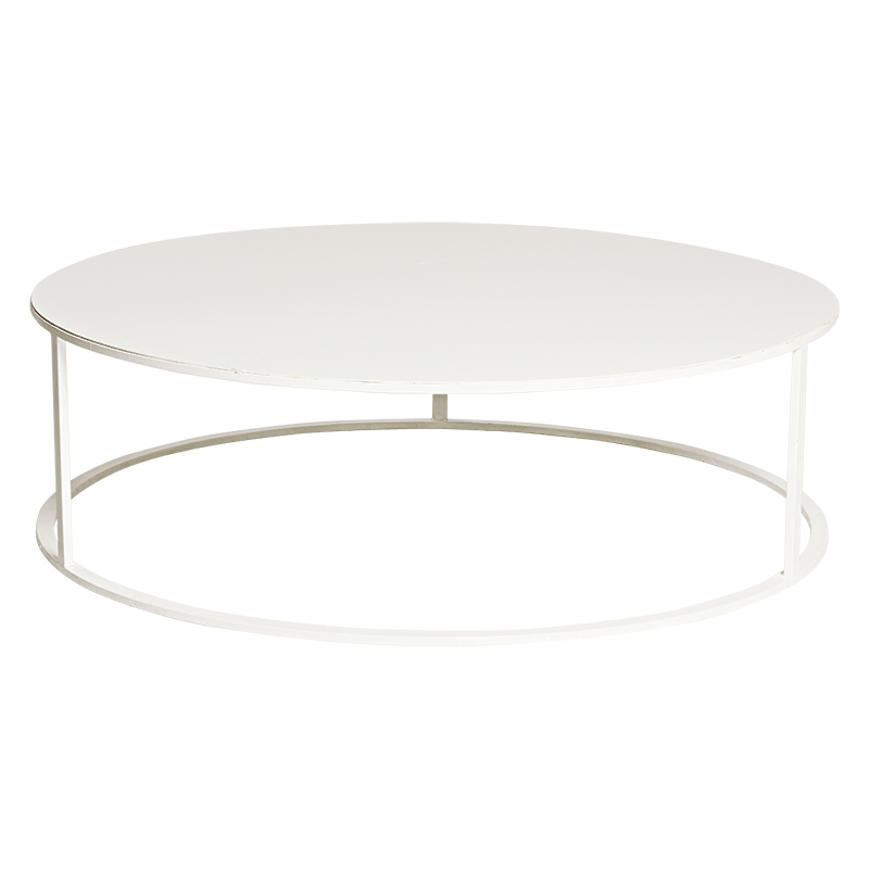 Table basse Luna blanche Ø 90 cm H 27 cm
