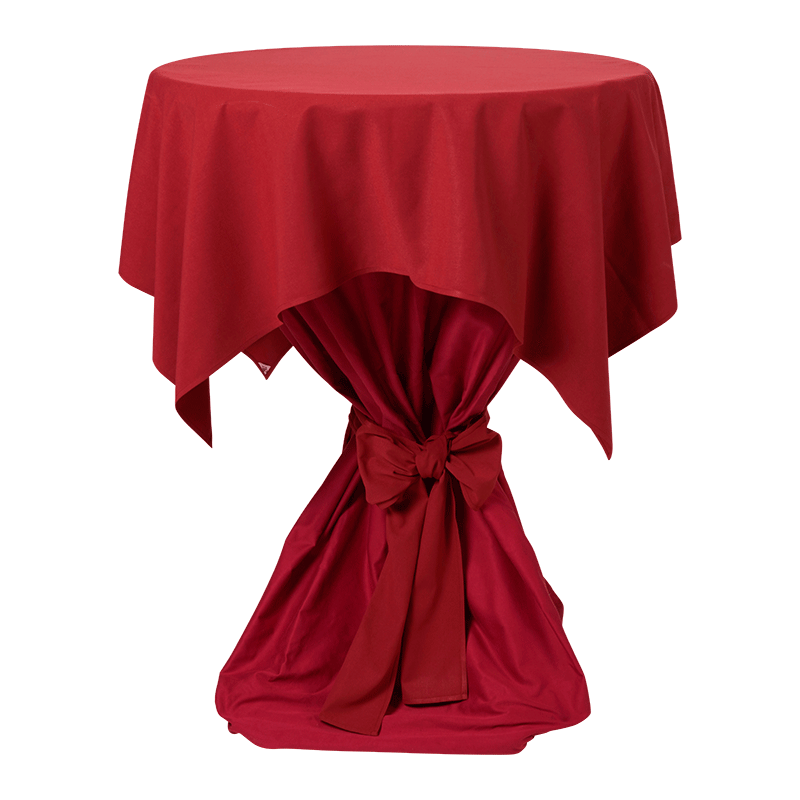 Mange-debout nappé rouge Ø 85 x H 110 cm