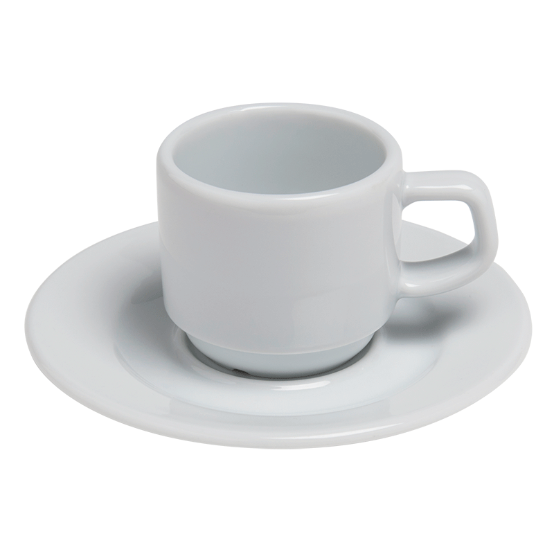 Tasse et sous-tasse à moka 8cl blanche