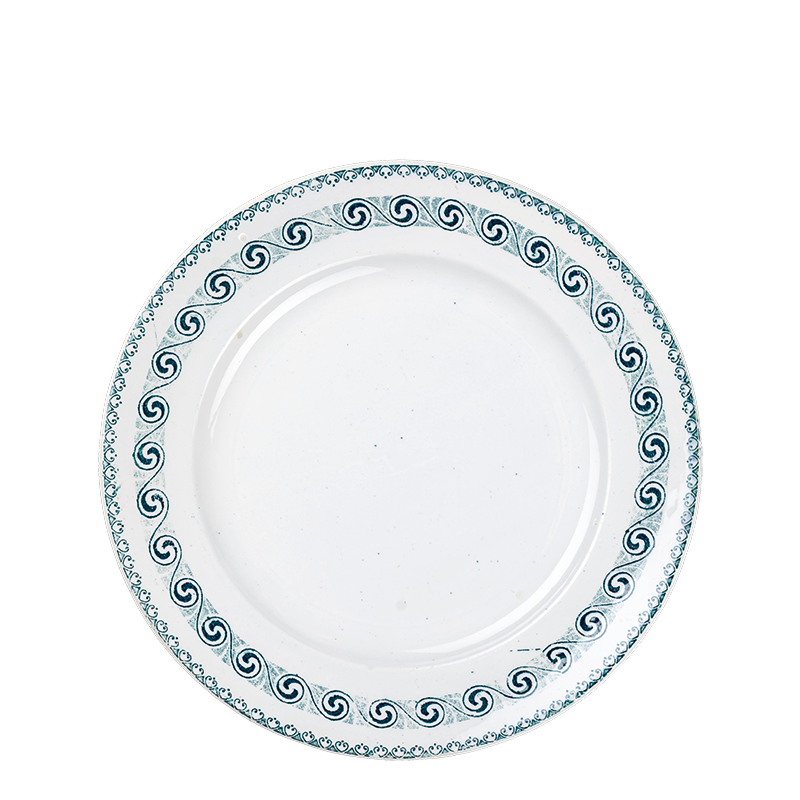 Grande assiette Vintage bleu vert Ø 22-25 cm