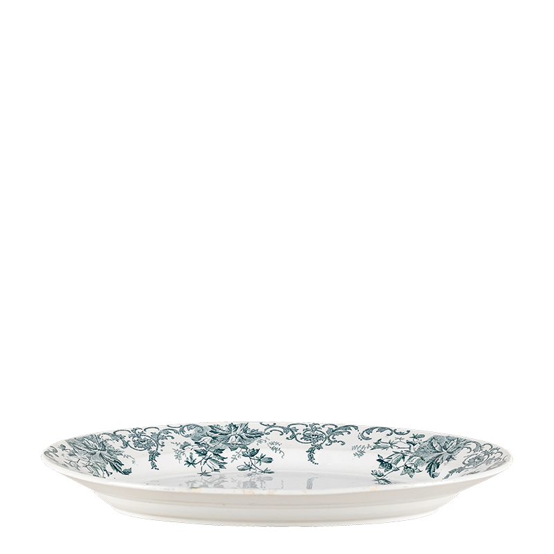 Plat ovale Vintage bleu vert Ø 35-40 cm