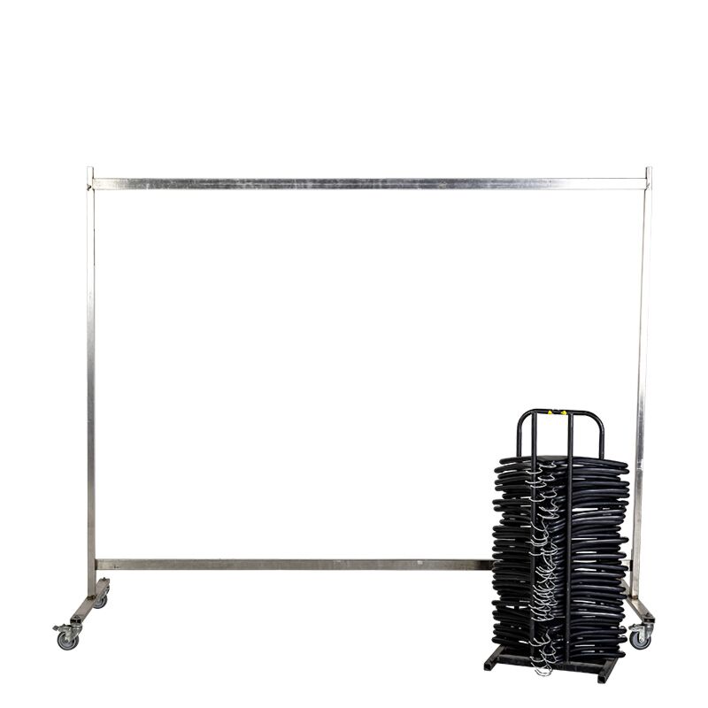 Tringle H 160 cm avec 45 cintres plastique