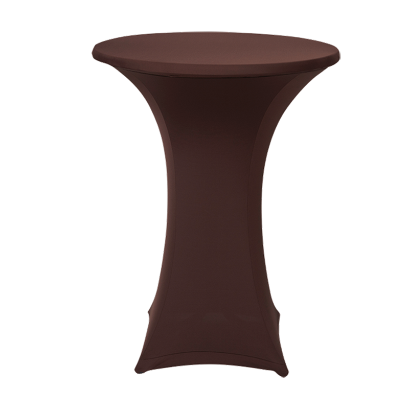 Nappe tube stretch chocolat + surnappe pour mange debout