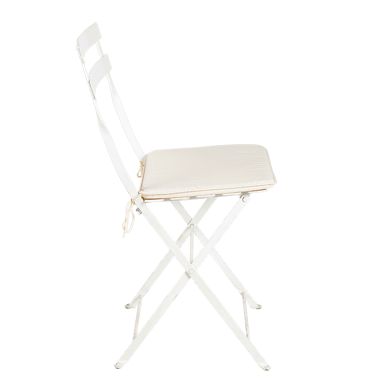 Chaise Simplex blanche avec galette écrue