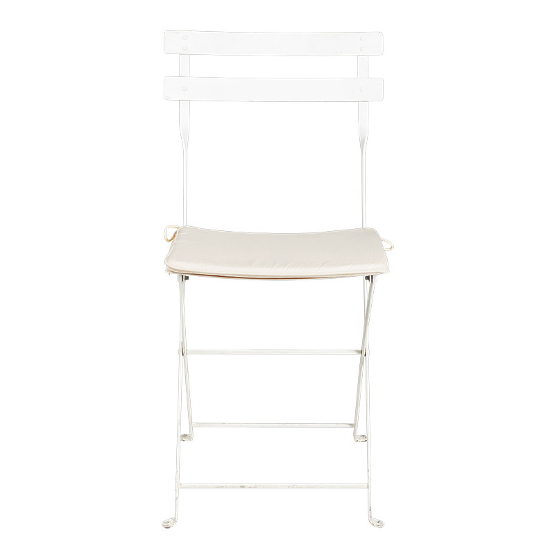 Chaise Simplex blanche avec galette écrue