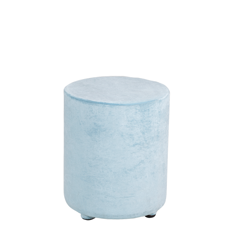 Pouf velours bleu aqua Ø 40 cm H 48 cm