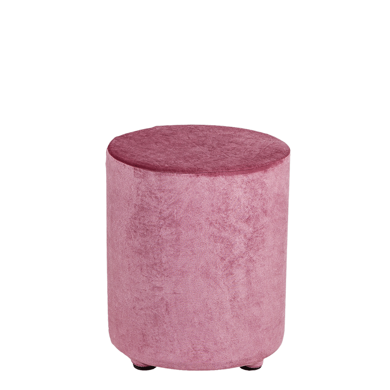 Pouf velours vieux rose Ø 40 cm H 48 cm