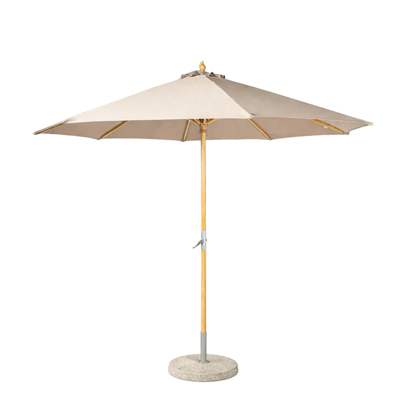 Parasol droit Ø 300 cm rond Taupe