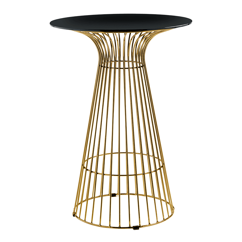 Mange-debout Filo Or plateau noir Ø 65 cm H 104 cm