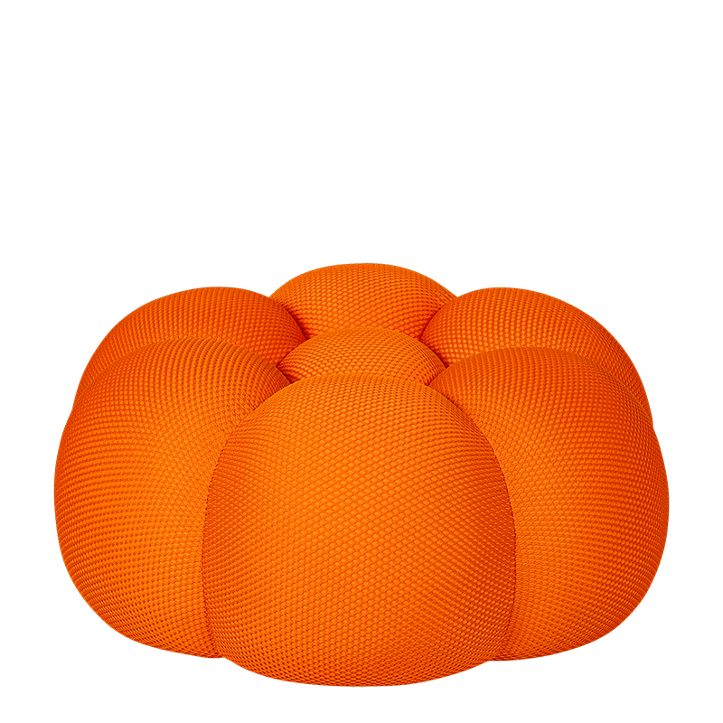 Pouf Bulle orange Ø 80 cm H 37 cm