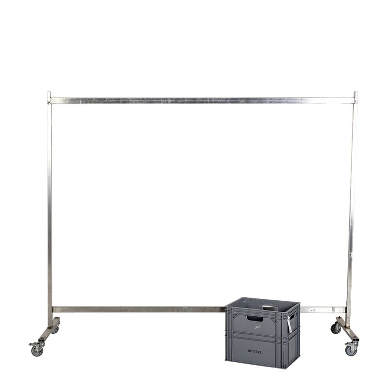 Tringle H 160 cm avec 45 cintres chrome