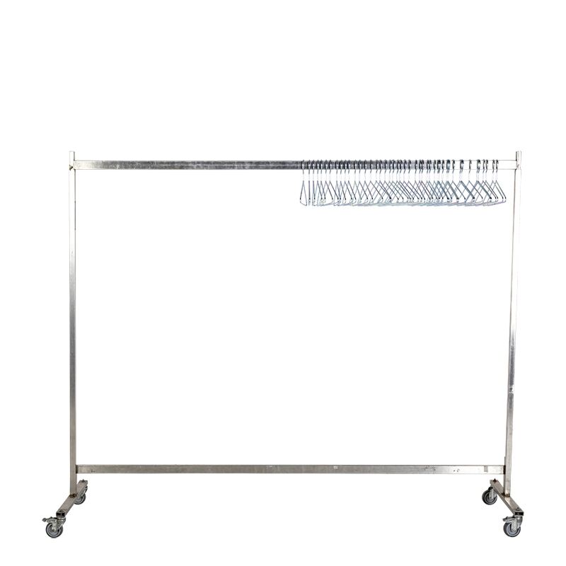 Tringle H 160 cm avec 45 cintres chrome