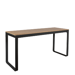 Table haute noire plateau nature 80 x 230 cm H 110 cm