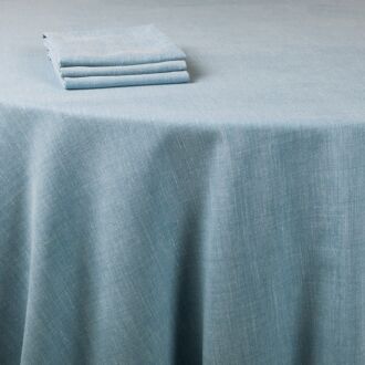 Chemin de table lin bleu 390 x 50 cm
