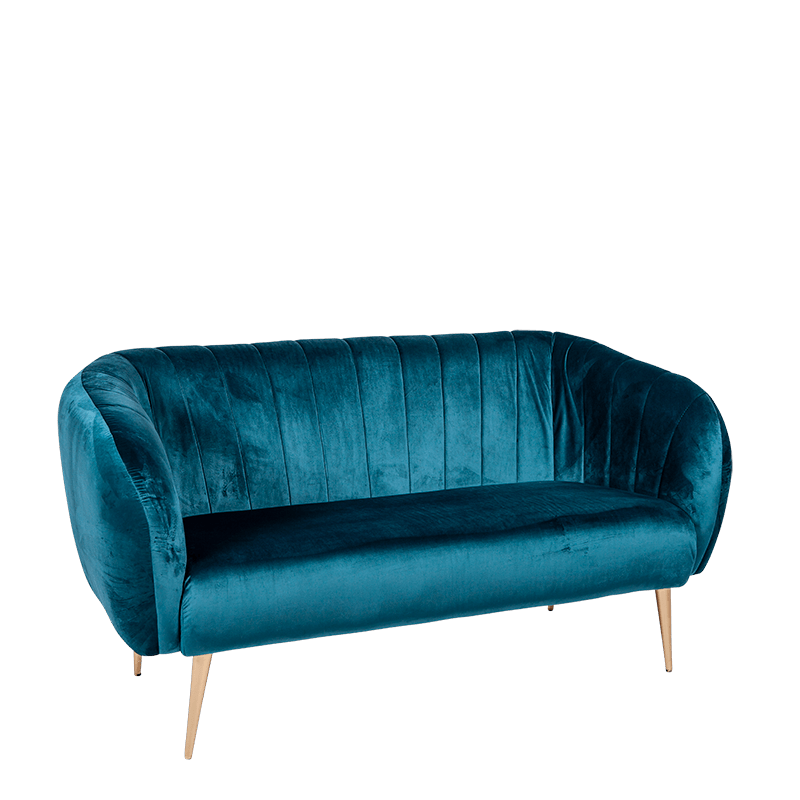 Canapé Juliette bleu vert P 78 x L 165 cm H 85 cm