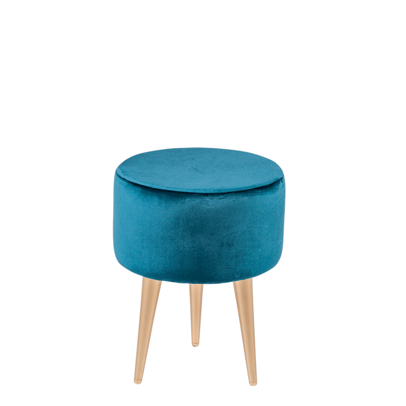 Pouf Juliette bleu vert Ø 35 cm H 44 cm
