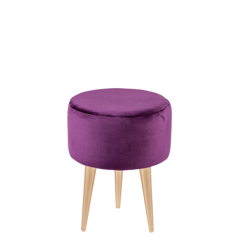 Pouf Juliette aubergine Ø 35 cm H 44 cm