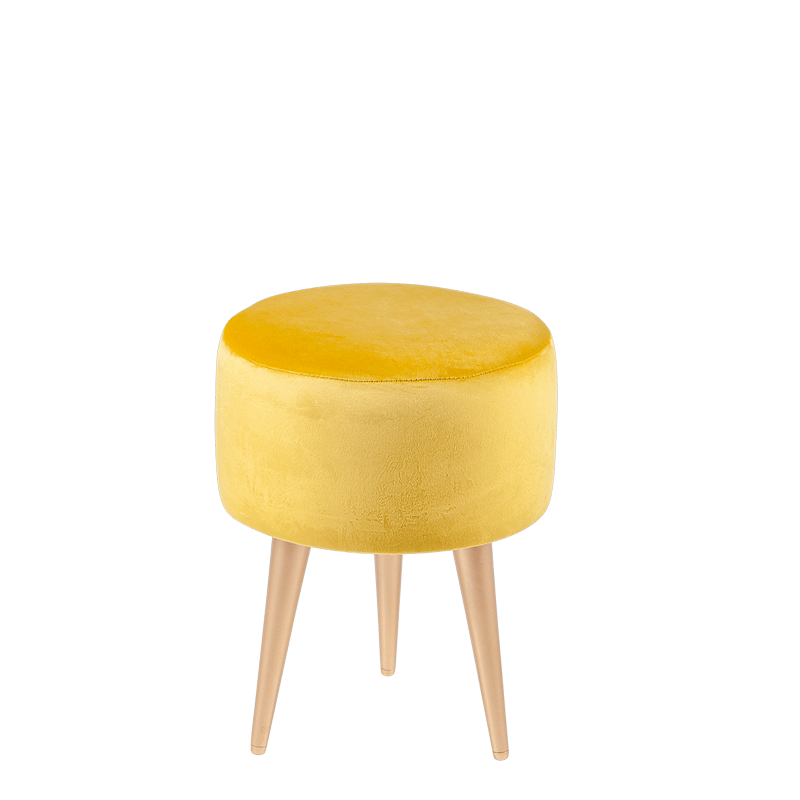 Pouf Juliette jaune moutarde Ø 35 cm H 44 cm