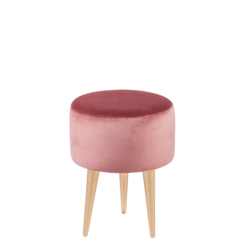 Pouf Juliette vieux rose Ø 35 cm H 44 cm