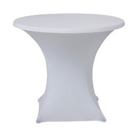 Table ronde Ø 85 cm houssée stretch blanc H 75 cm