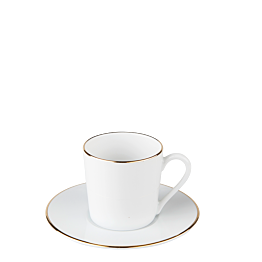 Tasse et sous-tasse à café Plane Filet Or 12 cl