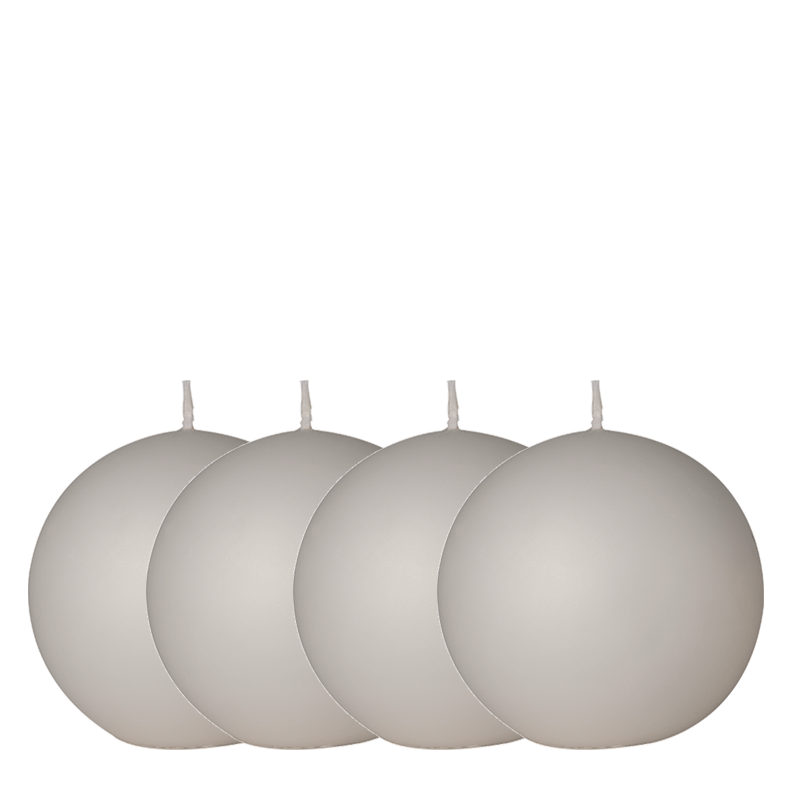 Lot de 4 bougies boule blanche Ø 10 cm