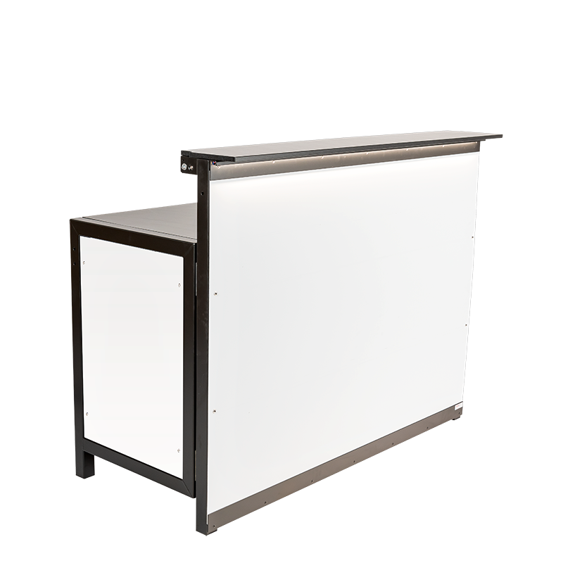 Bar pliant Lenox lumineux blanc module droit 66 x 150 cm H 118 cm