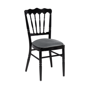 Chaise Napoléon noire en aluminium avec galette grise