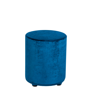 Pouf velours bleu pétrole Ø 40 cm H 48 cm