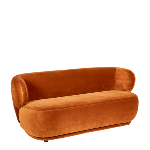 Canapé velours Elton terracotta 78 x 170 cm H 70 cm