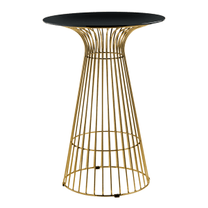 Mange-debout Filo Or plateau noir Ø 65 cm H 104 cm