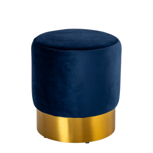 Pouf Luxor bleu nuit Ø 40 cm H 45 cm
